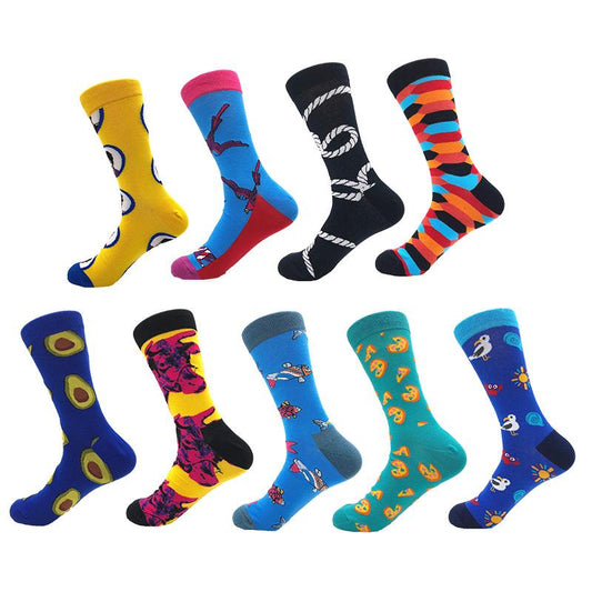 Men's printed pics 9pk Assorted Bundle Colorful Socks