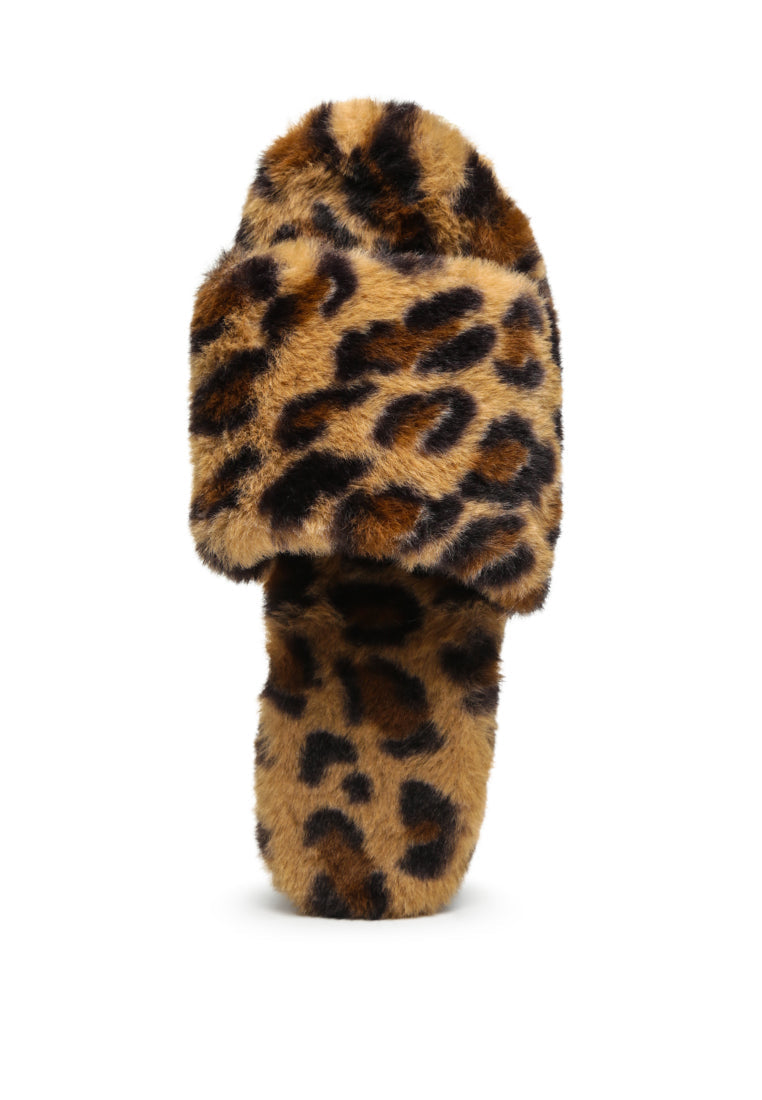 All Day Indoor Fur Flats in Leopard