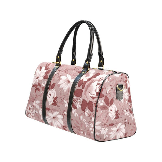Travel Bag, Pink & White Floral Double Handle Carry-bag